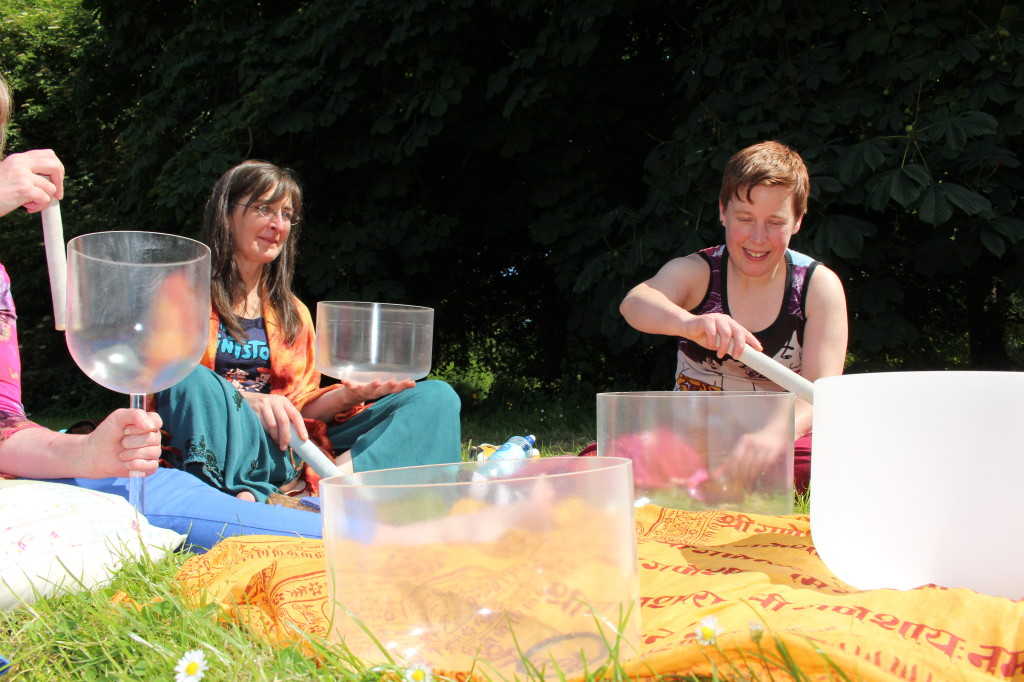 sound therapy with crystal singing bowls