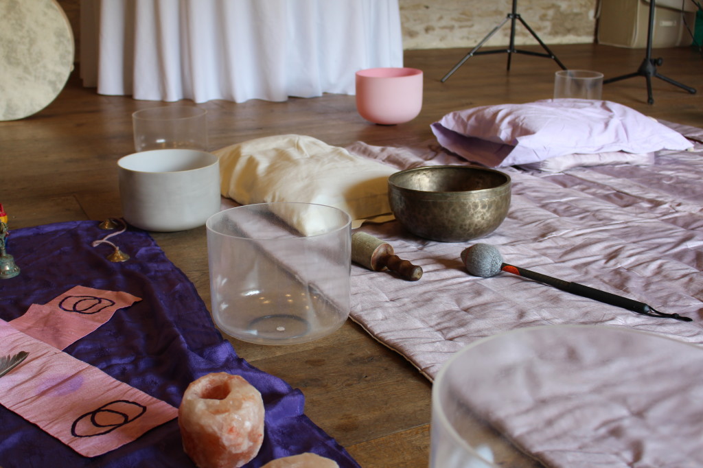 sound therapy with crystal singing bowls