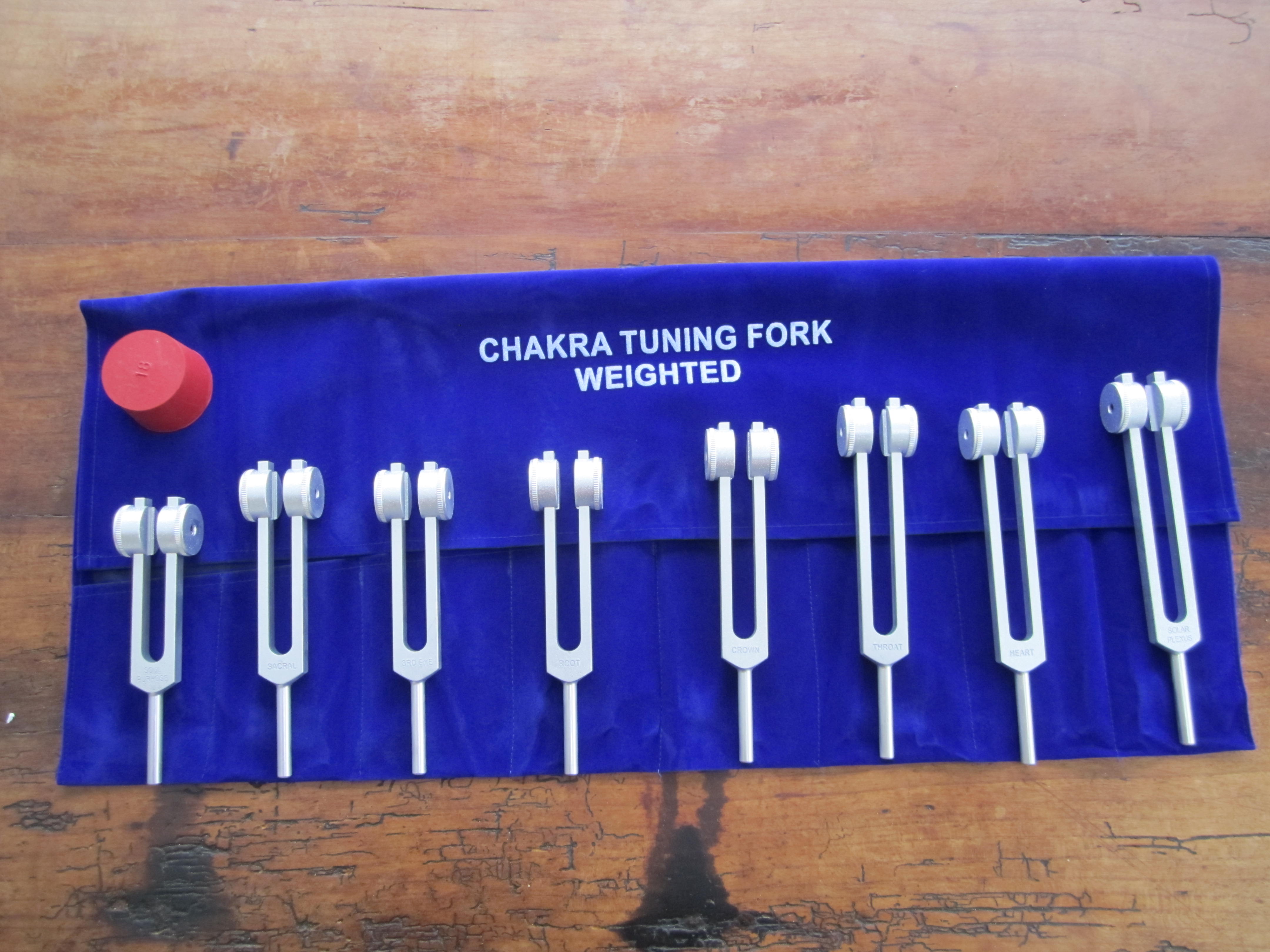 Chakra Tuning Fork Color Set of 8 UnWeighted Healing Includes Soul Purpose