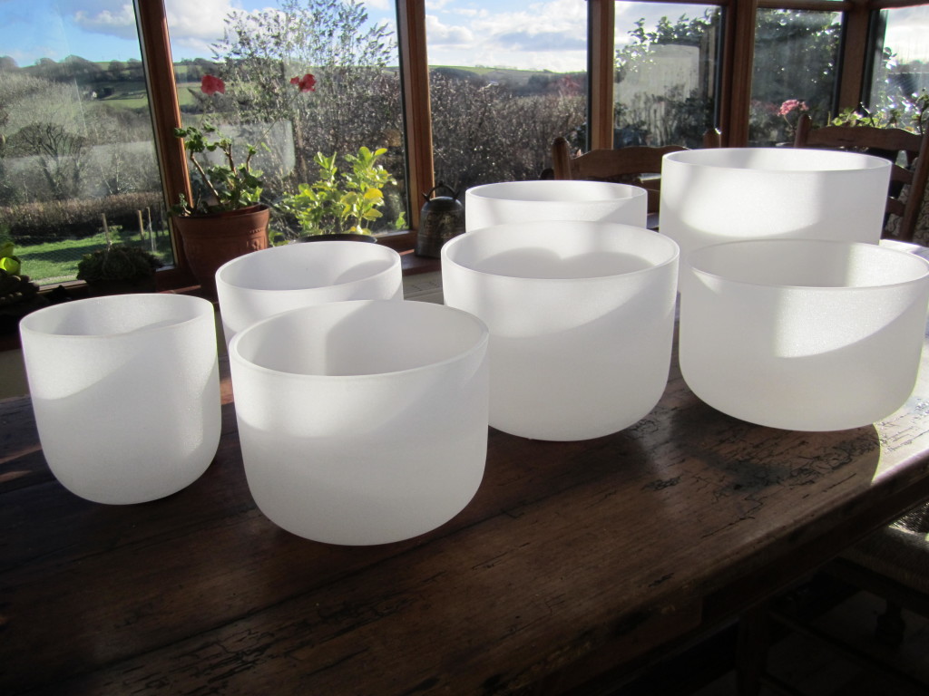 Crystal singing bowls