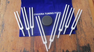 Set of 8 unweighted chakra tuning forks