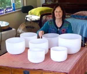 Sound healing with crystal singing bowls