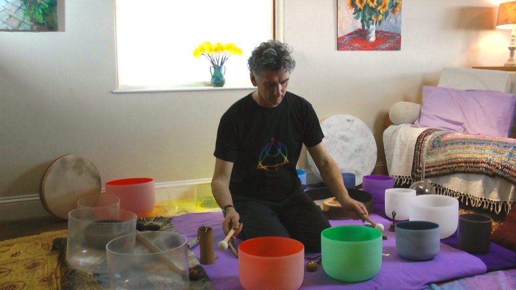 sound healing with crystal singing bowls